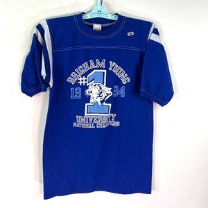 Brigham Young 80's Vintage Adult Size M Blue Sportsware Tag
